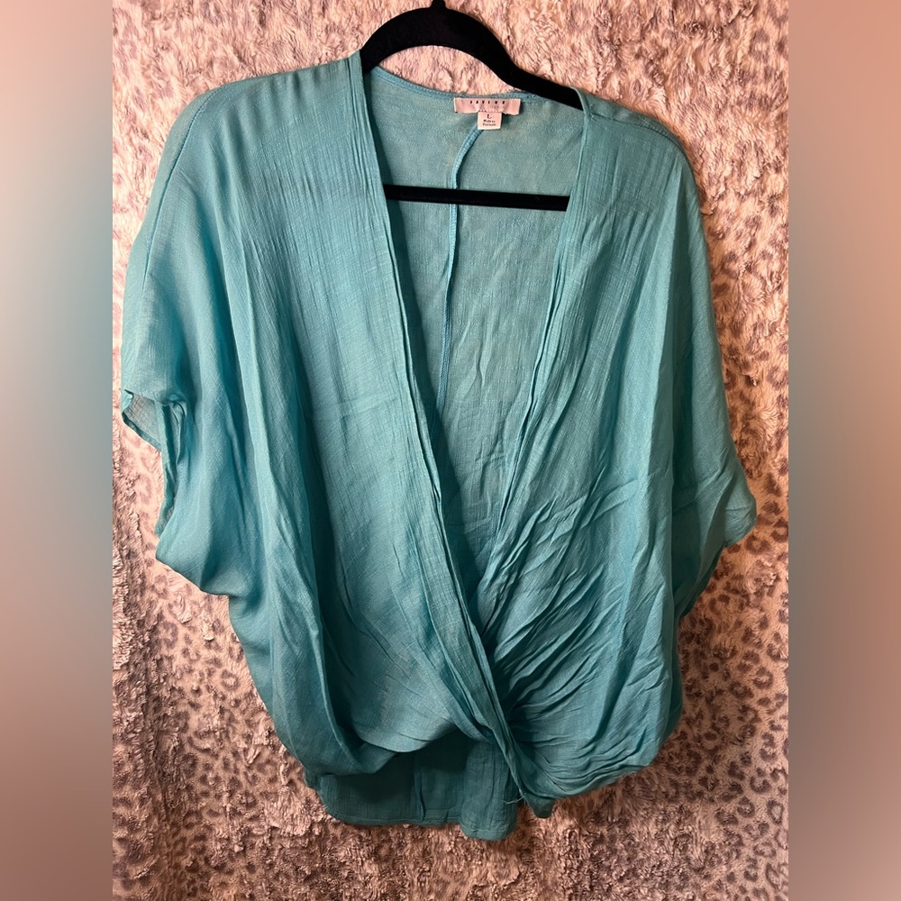 Favlux size large turquoise/teal blouse